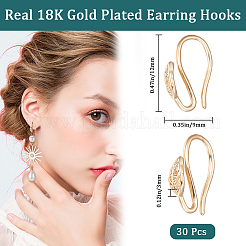 30Pcs Brass Earring Hooks&nbsp;KK-BBC0011-93