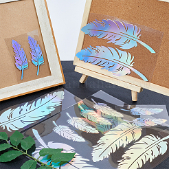 Laser Plastic Feather Waterproof Car Stickers&nbsp;LS-DIY-WH0419-36A