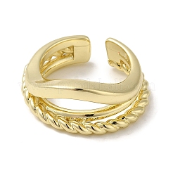 Brass Open Cuff Rings&nbsp;RJEW-Q778-45G