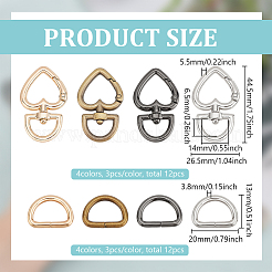 24Pcs 8 Styles Iron D Ring&nbsp;DIY-PH0028-85