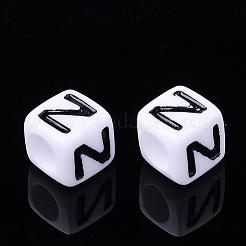 Acrylic Horizontal Hole Letter Beads&nbsp;PL37C9129-N
