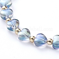 Heart Transparent Spray Painted Glass Beaded Bracelets&nbsp;BJEW-JB05215-02