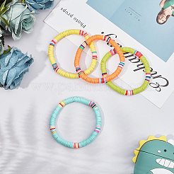 Handmade Polymer Clay Heishi Beads Stretch Bracelets&nbsp;BJEW-GA0001-01
