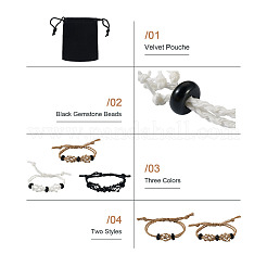 6Pcs Adjustable Braided Waxed Polyester Cord Macrame Pouch Bracelet Making&nbsp;BJEW-FW0001-04