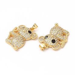 Rack Plating Brass Micro Pave Cubic Zirconia Charms&nbsp;KK-G456-12G