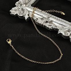 Brass Rolo Chain Bracelets for Women&nbsp;BJEW-G735-05G