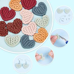 12Pcs 6 Colors Handmade Polymer Clay Cabochons&nbsp;CLAY-CA0001-17