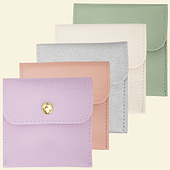 5Pcs 5 Colors PU Imitation Leather Jewelry Storage Bags&nbsp;ABAG-CL0001-04B