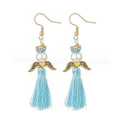 Angel 304 Stainless Steel Dangle Earrings&nbsp;EJEW-MZ00409-05