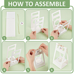 30Pcs Rectangle Paper Foldable Flower  Plant Carrier Boxes with Handle and Window&nbsp;DIY-BC0017-97B