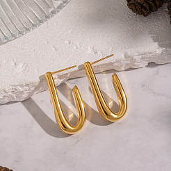 Minimalist Geometric U-Shaped 304 Stainless Steel Stud Earrings&nbsp;BD8975