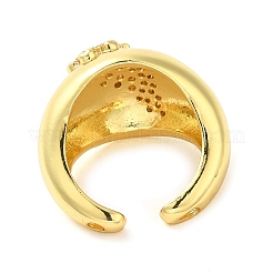 Brass Micro Pave Cubic Zirconia Cuff Rings&nbsp;RJEW-P102-13G