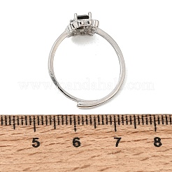 Brass Micro Pave Cubic Zirconia Finger Rings&nbsp;CU-CBA260E-14P