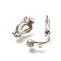 316 Surgical Stainless Steel Rhinestone Clip-on Earring Settings&nbsp;STAS-F311-13P