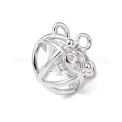 Brass Micro Pave Clear Cubic Zirconia Charms&nbsp;KK-N290-13P