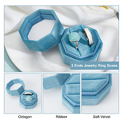 Octagon Velvet Ring Boxes&nbsp;VBOX-WH0011-09