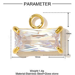 304 Stainless Steel with Cubic Zirconia Charms&nbsp;STAS-OY001-62G