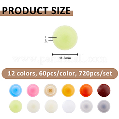 720Pcs 12 Colors PP Screw Heads Cap Covers&nbsp;FIND-FH0016-99