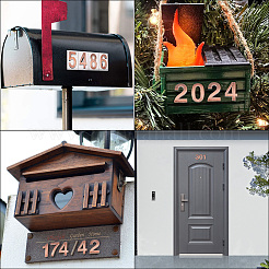 20Pcs 10 Styles Number 0-9 Self Adhesive ABS Electroplating Digital Number Home House Numbers&nbsp;AJEW-GF0010-21