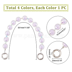 4Pcs 4 Colors Candy AB Colored Round Plastic Beaded Bag Handle&nbsp;DIY-WR0001-77