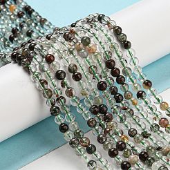 Natural Green Lodolite Quartz/Garden Quartz Beads Strands&nbsp;G-G933-03B-01