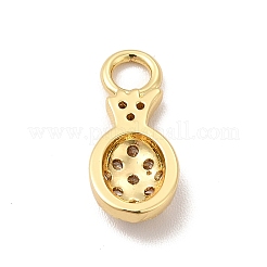 Rack Plating Brass Micro Pave Cubic Zirconia Charms&nbsp;KK-P230-15G