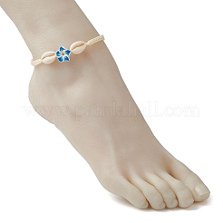 Natural Shell & Polymer Clay 3D Flower Link Bracelet&nbsp;BJEW-JB09815