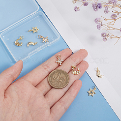 8Pcs 4 Style Brass Micro Pave Cubic Zirconia Charms&nbsp;KK-BC0011-44