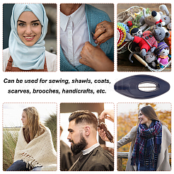 48Pcs Hollow Oval Plastic Cover Scarf Safety Pin&nbsp;JEWB-WH0023-58P