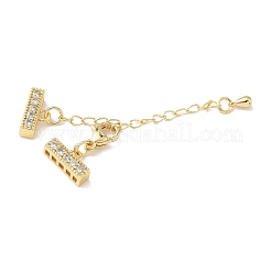 Brass Micro Pave Clear Cubic Zirconia Chain Extender&nbsp;LS-KK-G536-16G
