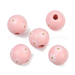 Printed Wood European Beads&nbsp;WOOD-G029-07