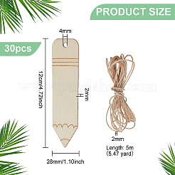 DIY Unfinished Wood Pencil Shape Pendant Decoration&nbsp;AJEW-WH0314-223