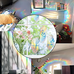 5Pcs Colorful Suncatcher Rainbow Prism Electrostatic Glass Stickers&nbsp;DIY-WH0409-69C