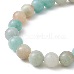Natural Flower Amazonite Beaded Stretch Bracelet&nbsp;BJEW-JB09764-02
