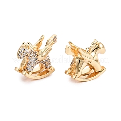 Brass Micro Pave Clear Cubic Zirconia Pendants&nbsp;KK-Q074-25G