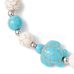 2Pcs Synthetic Turquoise Beaded Stretch Bracelets&nbsp;BJEW-TA00630
