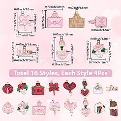 64Pcs 14 Styles Alloy Enamel Pendants&nbsp;ENAM-BM0001-15