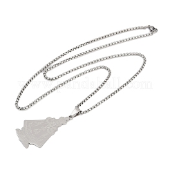 201 Stainless Steel Saint Benedict Medal Pendant Necklaces&nbsp;LS-NJEW-K283-37P