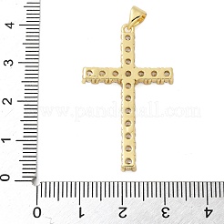 Brass Micro Pave Cubic Zirconia Pendants&nbsp;KK-P293-28G