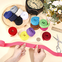 15Pcs 15 Colors Flat Polyester Elastic Cord&nbsp;SRIB-ME0001-20B