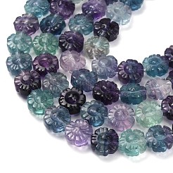 Natural Fluorite Carved Beads Strands&nbsp;G-L634-J04-F01