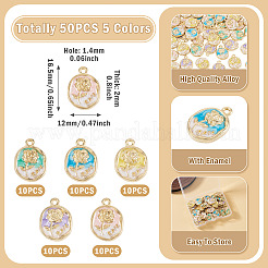 50Pcs 5 Colors Alloy Pendants&nbsp;ENAM-TA0003-93G