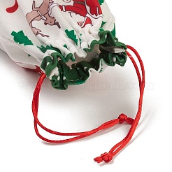 Christmas Theme Rectangle Cloth Bags with Jute Cord&nbsp;ABAG-P008-01E
