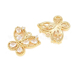 Brass Micro Pave Cubic Zirconia Pendants&nbsp;KK-C162-097G