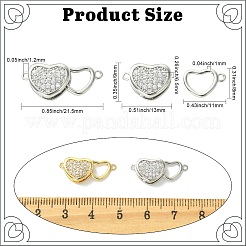 4Pcs 2 Colors Brass Micro Pave Clear Cubic Zirconia Box Clasps&nbsp;KK-CJ0005-90