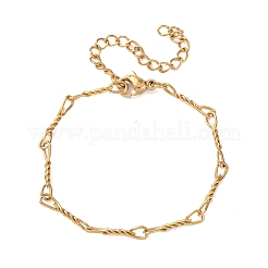 304 Stainless Steel Twisted Bowknot Link Chain Bracelets for Women&nbsp;BJEW-F529-12G