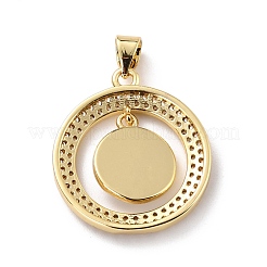 Eco-friendly Brass Micro Pave Cubic Zirconia Pendants&nbsp;KK-D066-21G-RS