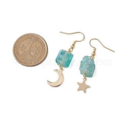 Electroplated Natural Quartz Dangle Earrings&nbsp;EJEW-TA00567