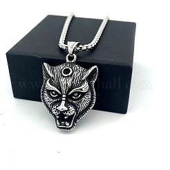 Vintage 304 Stainless Steel Lion Head Pendant Necklaces for Men Women&nbsp;LS-OG9311