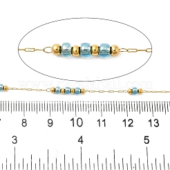 Handmade 304 Stainless Steel & Glass Beaded Chains&nbsp;CHS-L031-01G-05
